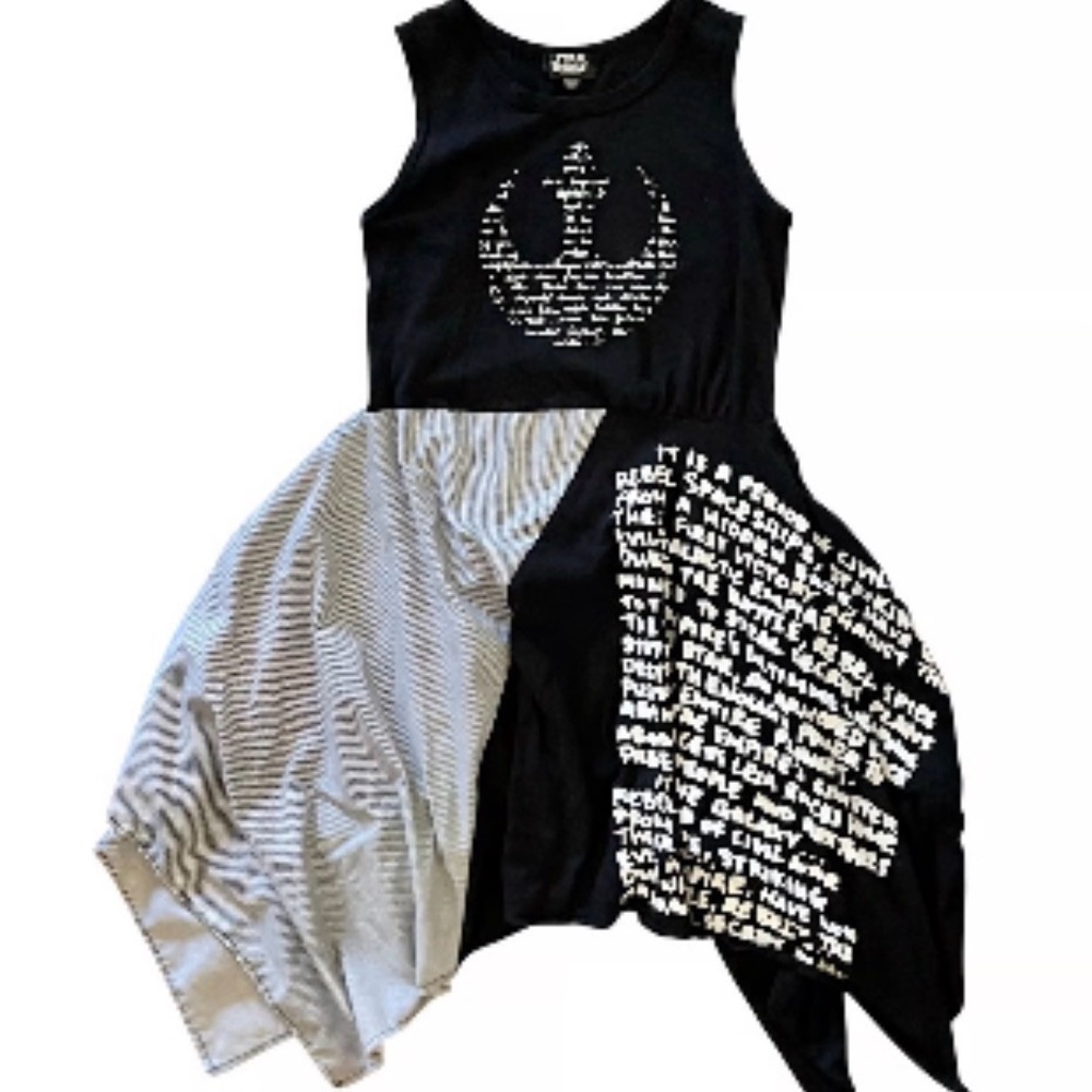 Disney Star Wars Rebel Alliance Black and White Graphic Dress  6/6X